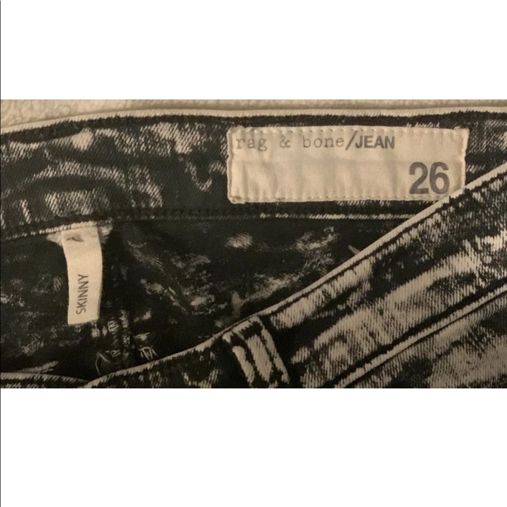 Rag & Bone Acid B&W Stretch Denim Skinny Jean Sz26 - Picture 2 of 7